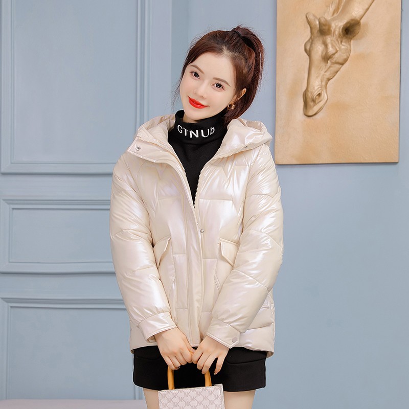 冬季羽绒棉棉衣女亮面棉服保暖