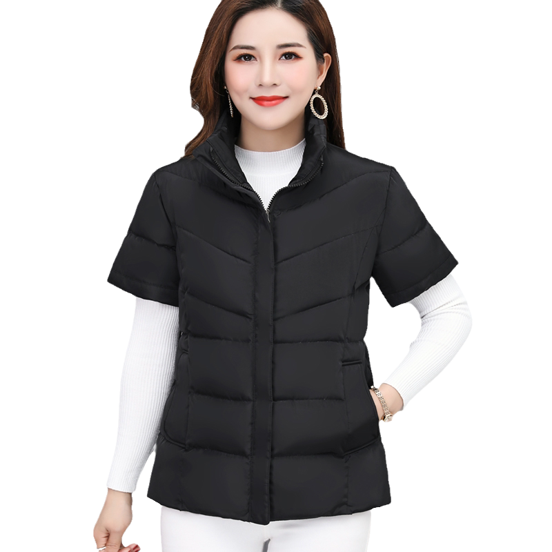 秋冬羽绒棉马甲女背心坎肩短款马夹棉衣2025新款短袖棉服上衣外套