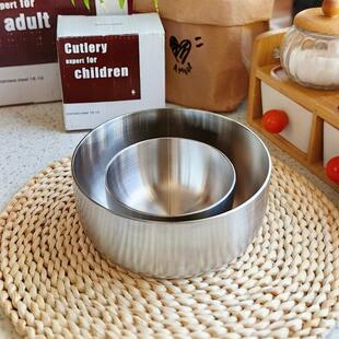 力量型 厚重工业风18/10不锈钢小碗料理碗304成人大碗饭碗冷面碗