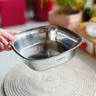 chockmen 18/10不锈钢方形碗加厚多用碗料理碗盛菜盛汤碗水果盘子