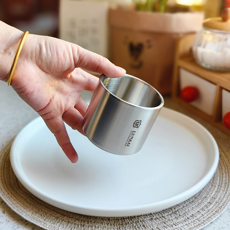 304不锈钢白酒杯双层加厚