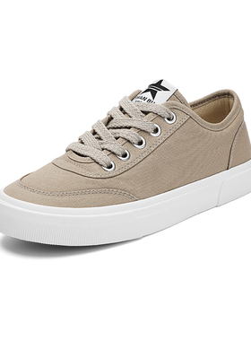 25819闪步男士新款低帮春夏秋季潮流系带运动休闲学生透气帆布鞋