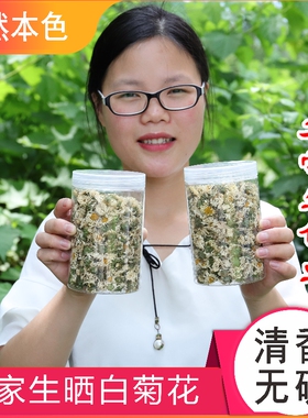 高山白菊花农家生晒白菊花茶杭白菊2瓶菊花茶新货干花花茶泡水喝