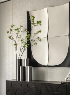 样板间玄关轻奢金属双管花器