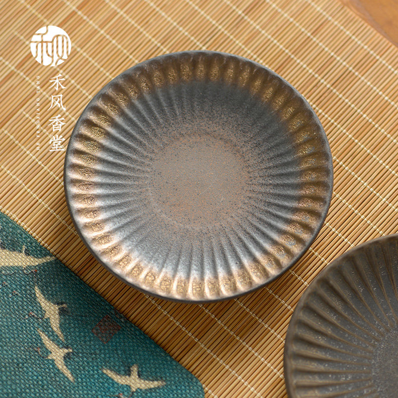 中式鎏金陶瓷香托 手工茶托杯托沉香香盘线香托香灰托茶香道零配,餐饮具,茶托,淘宝优惠券,粉丝福利购,淘宝优惠卷