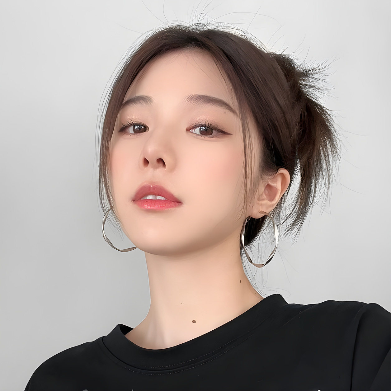 大耳圈圆形大耳环女显瘦气质百搭耳圈时尚气质显脸小百搭耳饰