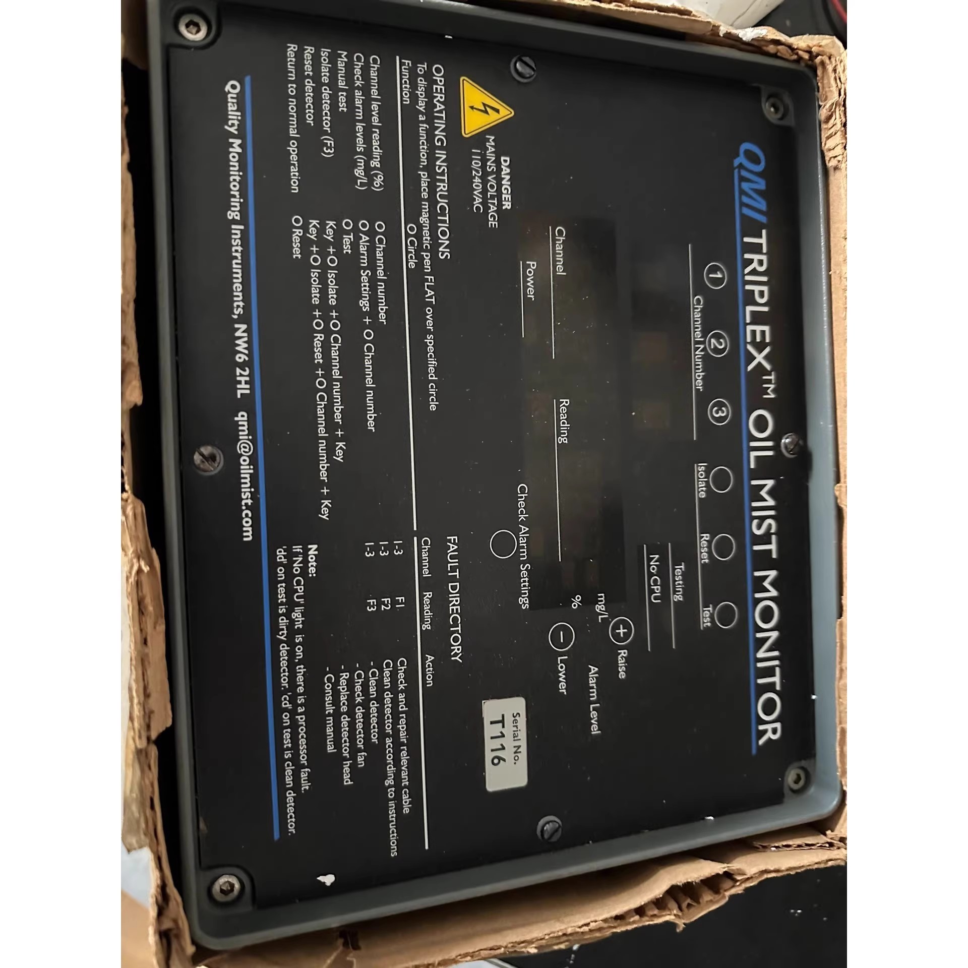 QMI TRIPLEX OIL MIST MONITOR