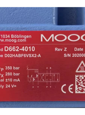 D662-4010 D02HABF6VSX2-A MOOG 伺服阀
