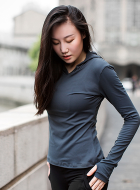 Morning super运动长袖上衣健身服女 宽松瑜伽服跑步透气速干T恤