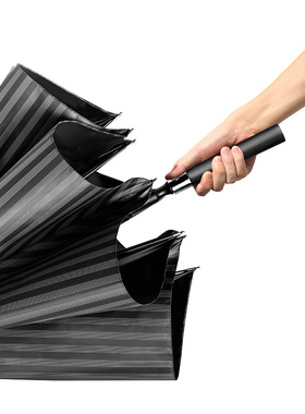 天堂10703E绅士条纹直杆自开黑胶防紫外线晴雨商务长柄贵宾礼品伞