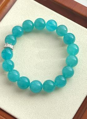 天然莫桑比克冰种天河石原创单圈手串蓝色水晶百搭显白时尚手链女