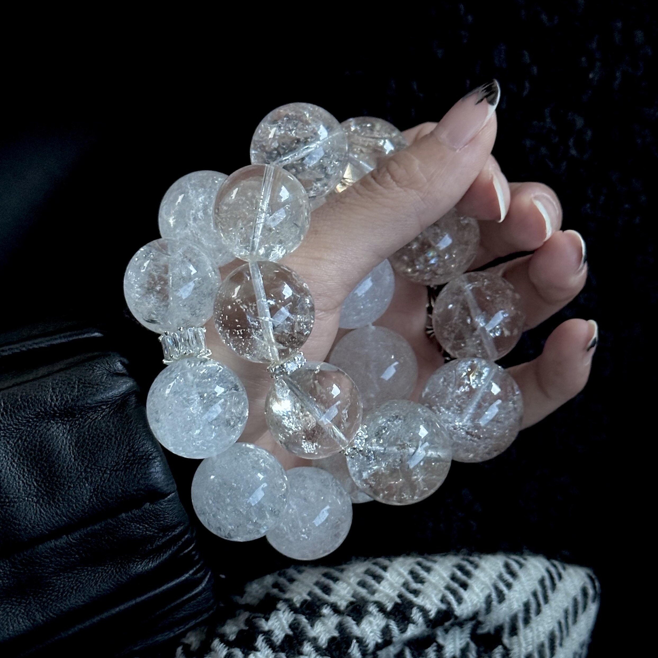 天然白阿塞茶水晶手链女款单圈手链巴西白水晶饰品礼物送女友闺蜜,饰品/流行首饰/时尚饰品新,手链,淘宝优惠券,粉丝福利购,淘宝优惠卷