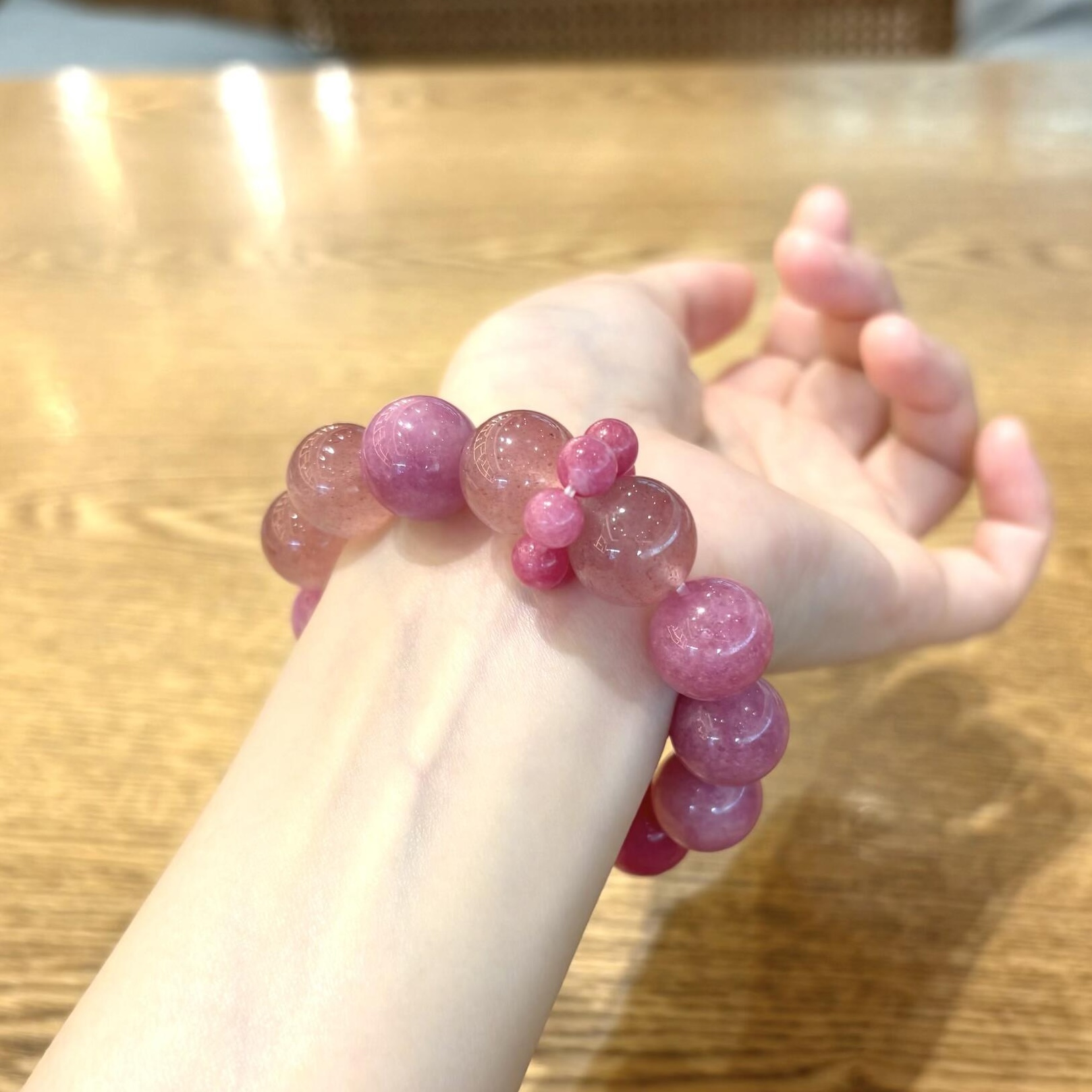 天然蔷薇辉石樱花雨手链女玉化玫瑰草莓晶花瓣水晶手串礼物桃花