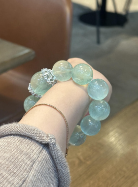 天然拉丝绿萤石手链女款单圈手串饰品礼物送女友闺蜜生日礼物