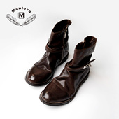 Mantova冬季 马皮真皮马丁靴短靴城市机能英伦风 女靴女鞋 新款 时尚