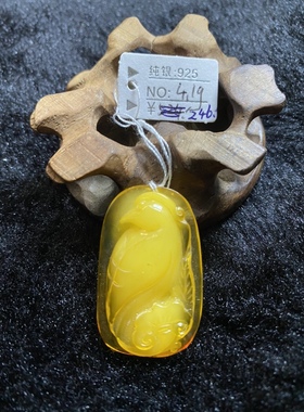 纯天然波罗的海琥珀蜜蜡 喜鹊雕刻件4.1g吊坠项坠 保真包邮