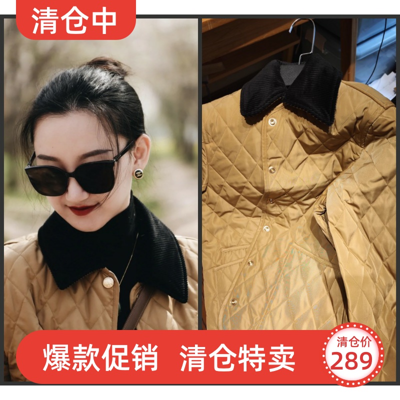 灯芯绒翻领短款简约宽松棉服