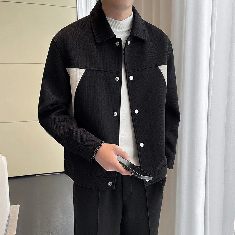 春季男士夹克韩版休闲春秋外套显瘦胖人大码衣服2024新款宽松潮