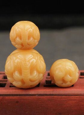 保真天然风化菩提根雕刻大象万相吉祥大金刚手串配饰隔珠佛珠饰品