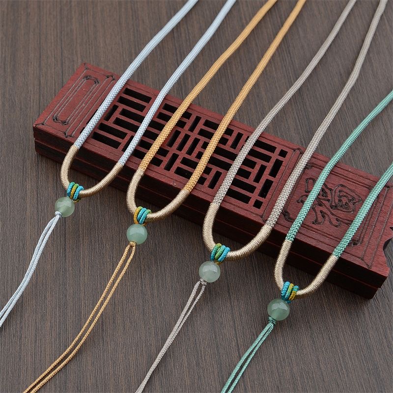 精工手工编织吊坠绳手工彩虹绕线项链绳翡翠小圆绳东陵玉挂脖绳子