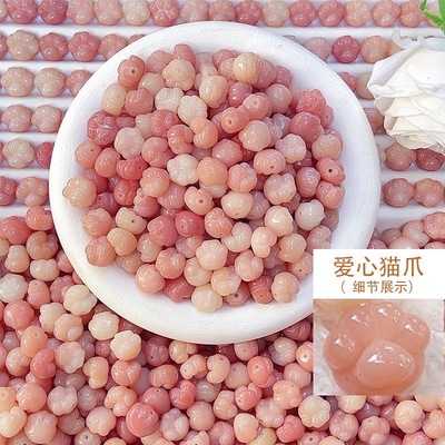菩提根雕刻爱心猫爪菩提散珠猫爪diy金刚菩提配饰文玩手机链配件