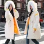 Phiên bản Hàn Quốc của quý cô màu rắn mùa đông xu hướng thời trang mới dài tay dài túi thường xuyên với áo khoác lông mô phỏng - Quần áo độn bông thể thao áo phao mũ lông nam