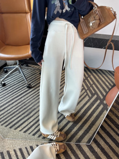 宽松显瘦百搭运动卫裤 女士休闲裤 2026春夏新款 抽绳奶皮子直筒裤