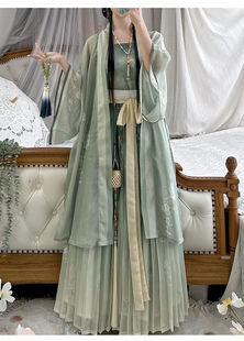 沐婉阁原创 女宋制汉服印花长干寺齐腰百褶裙日常清新春夏 花瑶