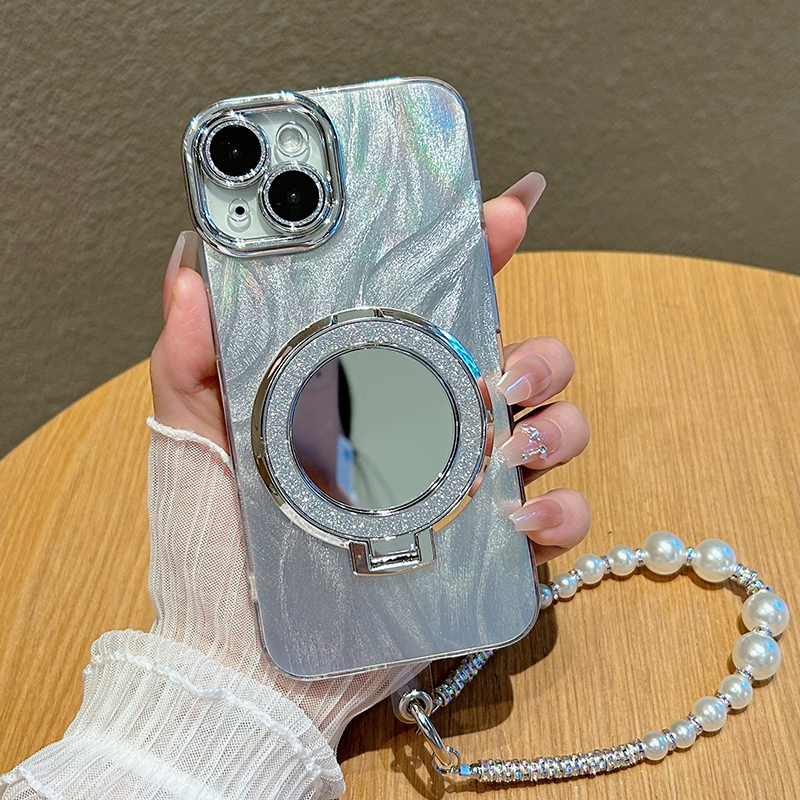 闪粉镜子支架适用opporeno14手机壳reno13/12/11/10/9新款findx8/x7pro女款k12s带镜头膜a58x高级感a55防摔套