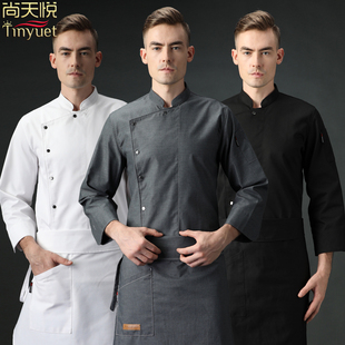 高档 加厚酒店中西餐厅烤肉餐饮厨师服装 厨房厨师工作服男长袖 冬季