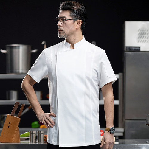雪纺薄款酒店厨师工作服男厨师服