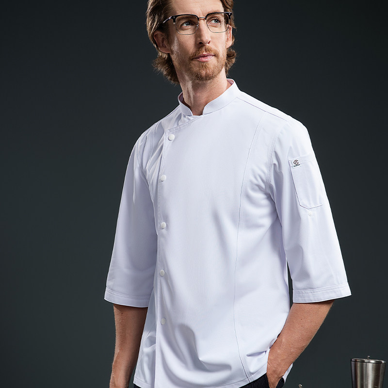 餐饮日式日料店厨师服工作服料理服寿喜烧衣服调节七分袖和服装男