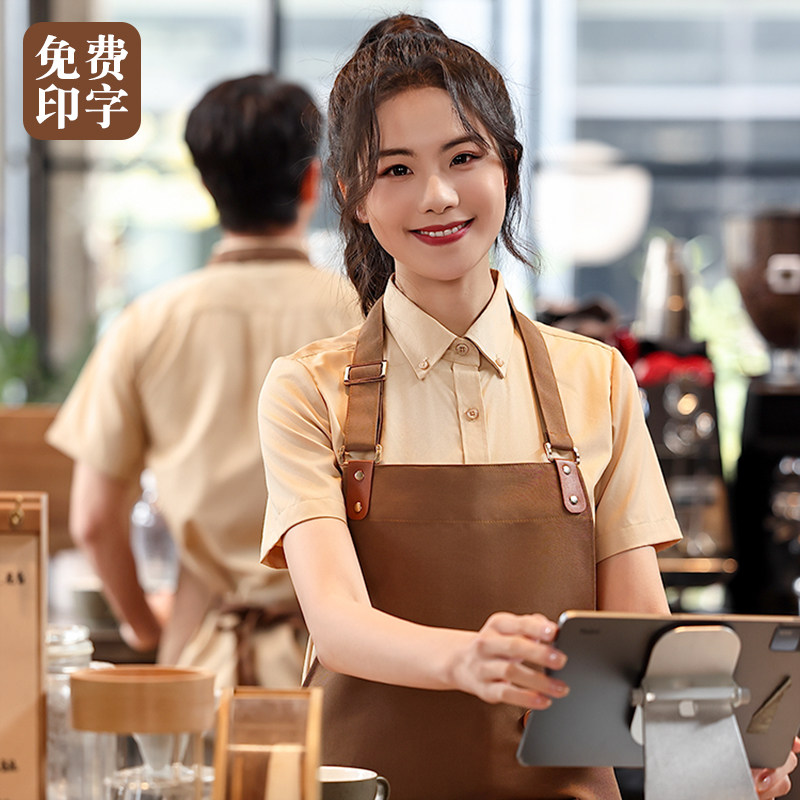 网咖餐饮咖啡店服务员衬衫短袖女图片