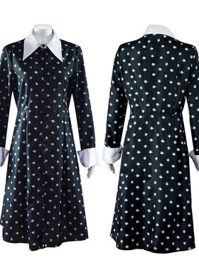 星期三Wednesday亚当斯一家cos西服装影视同款cosplay黑色连衣裙