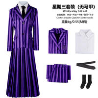 Wednesday: cosplay as the main female lead of the Addams family in a printed ball dress thumbnail 6