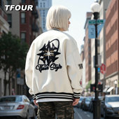 新款 TFOUR 八芒星羽绒棒球服2025秋冬季 刺绣男女外套潮牌宽松夹克