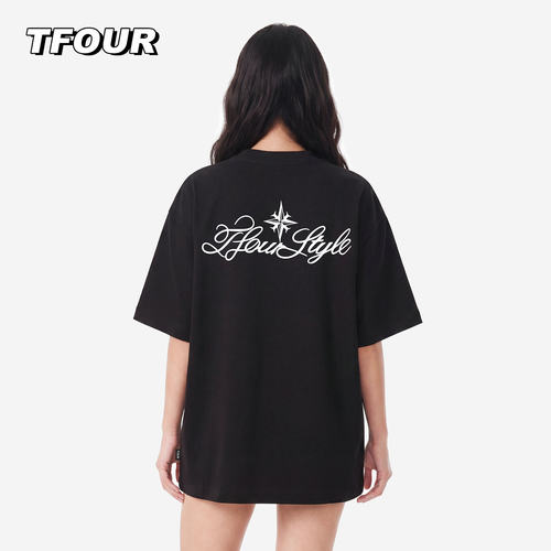 tfour八芒星基础款/立体绣花T恤