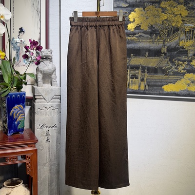 高腰新中式蓝大双面穿直筒裤