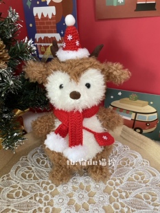 Jc18cm 圣诞麋鹿玩偶围巾玩偶衣服春节礼物定制圣诞节送礼