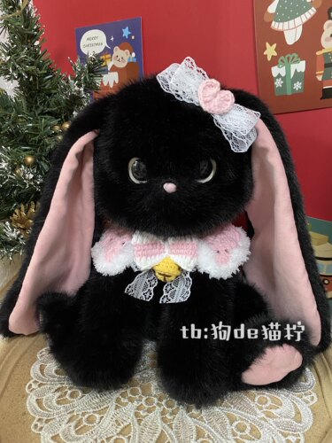 狗de猫柠JMPRIME普莱美兔子披肩FENNY芬妮黑色兔子毛绒玩偶衣服