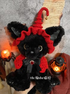 狗de猫柠普莱美猫咪万圣节KUKI卡奇女巫套装德文卷毛猫黑猫衣服