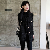 香风小马甲女2025春秋季 风上衣 编织宽松马夹外套工装 新款 背心韩版