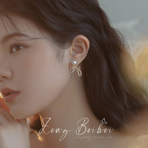 【坠星河】法式蝴蝶结耳环