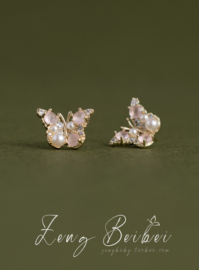 微光吟游~仙气法式蝴蝶耳环小众设计高级感小巧耳饰耳钉2024新款