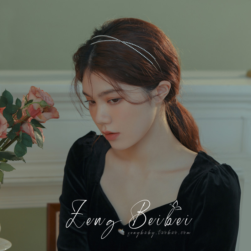 高级感水钻头箍交叉新款百搭外出