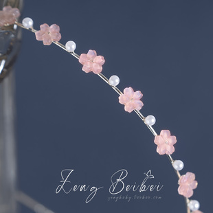 花仙子~醋酸精致花朵发箍 森系仙女甜美头箍 珍珠百搭发卡头饰品