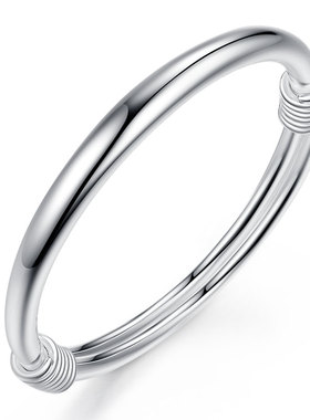 情侣小孩儿童光面纯银手镯