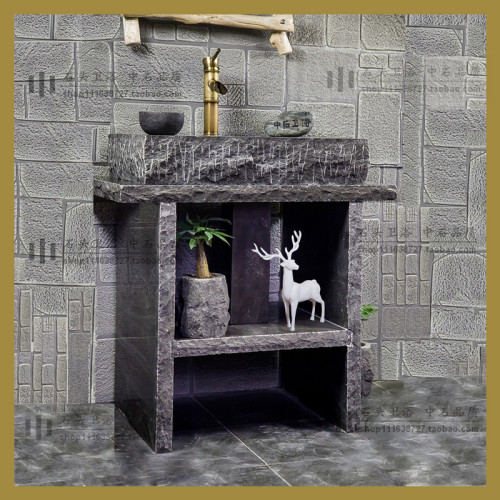 户外水池庭院石头一体复古洗手盆