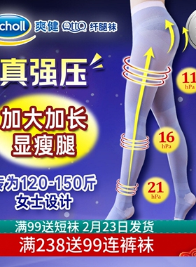 日本爽健qtto瘦腿袜强压力袜睡眠袜美腿提臀裤袜150斤slimwalk袜