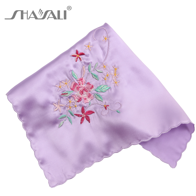 真丝手帕桑蚕丝绣花丝绸手绢女士